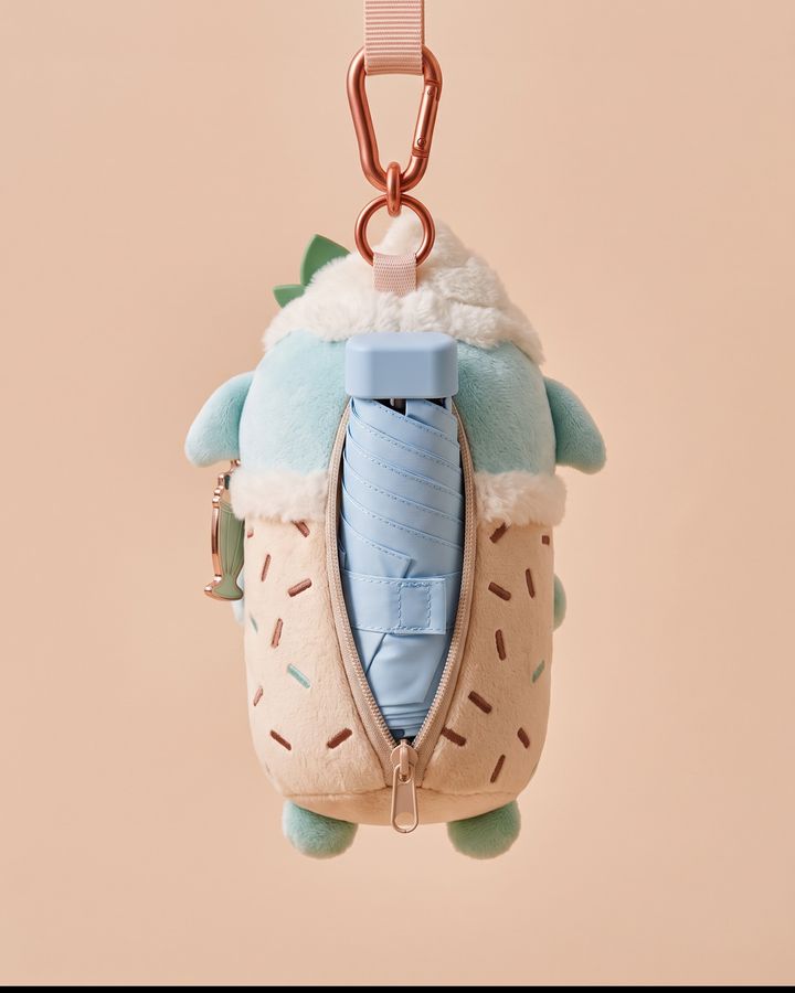 Milk-Shark con mini ombrello nella tasca